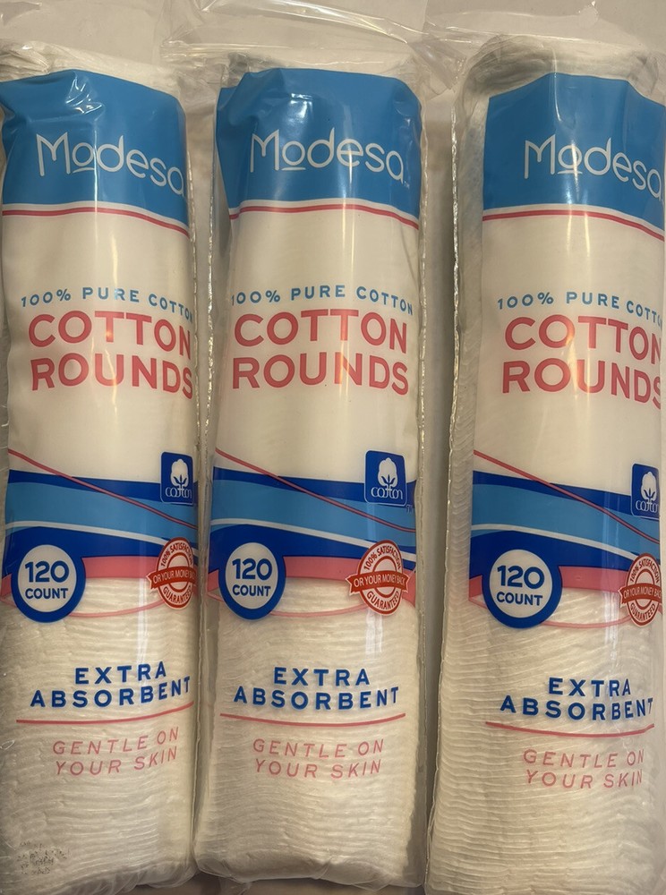 Modesa Cotton Rounds 3-120ct packs
