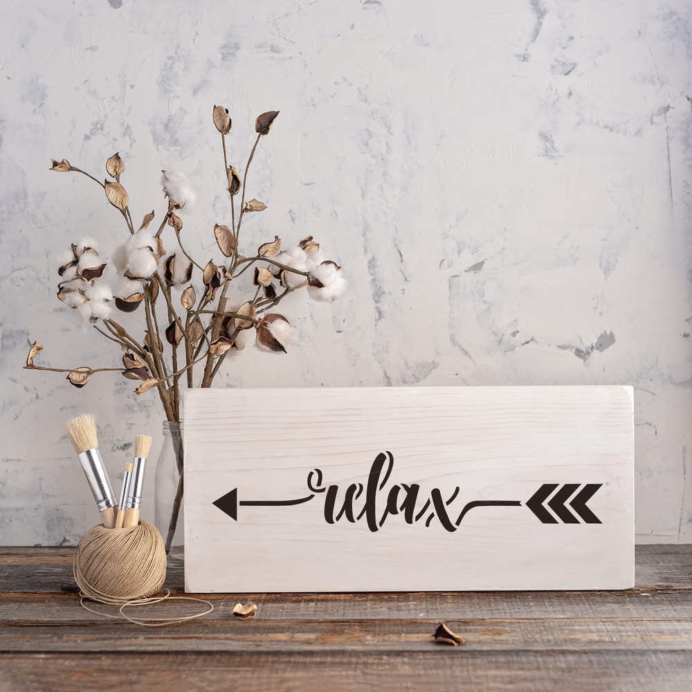 Relax Arrow Stencil - Durable & Reusable Mylar Stencils
