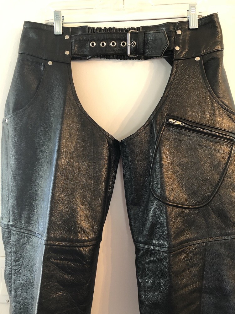 Motorcycle Allstate Leather Mens Chaps unidentified size.
