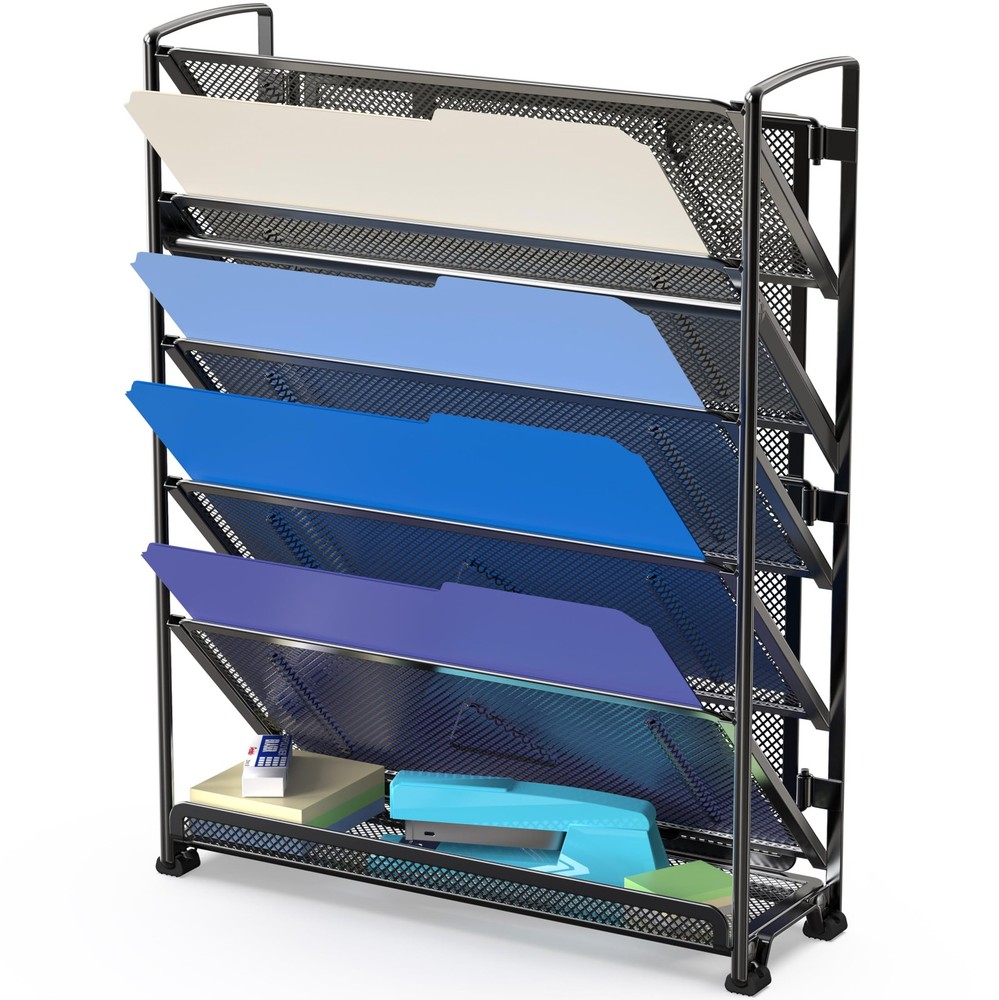 Simple Houseware 6-Tier Wall Mount Document Letter Tray Organizer, Black