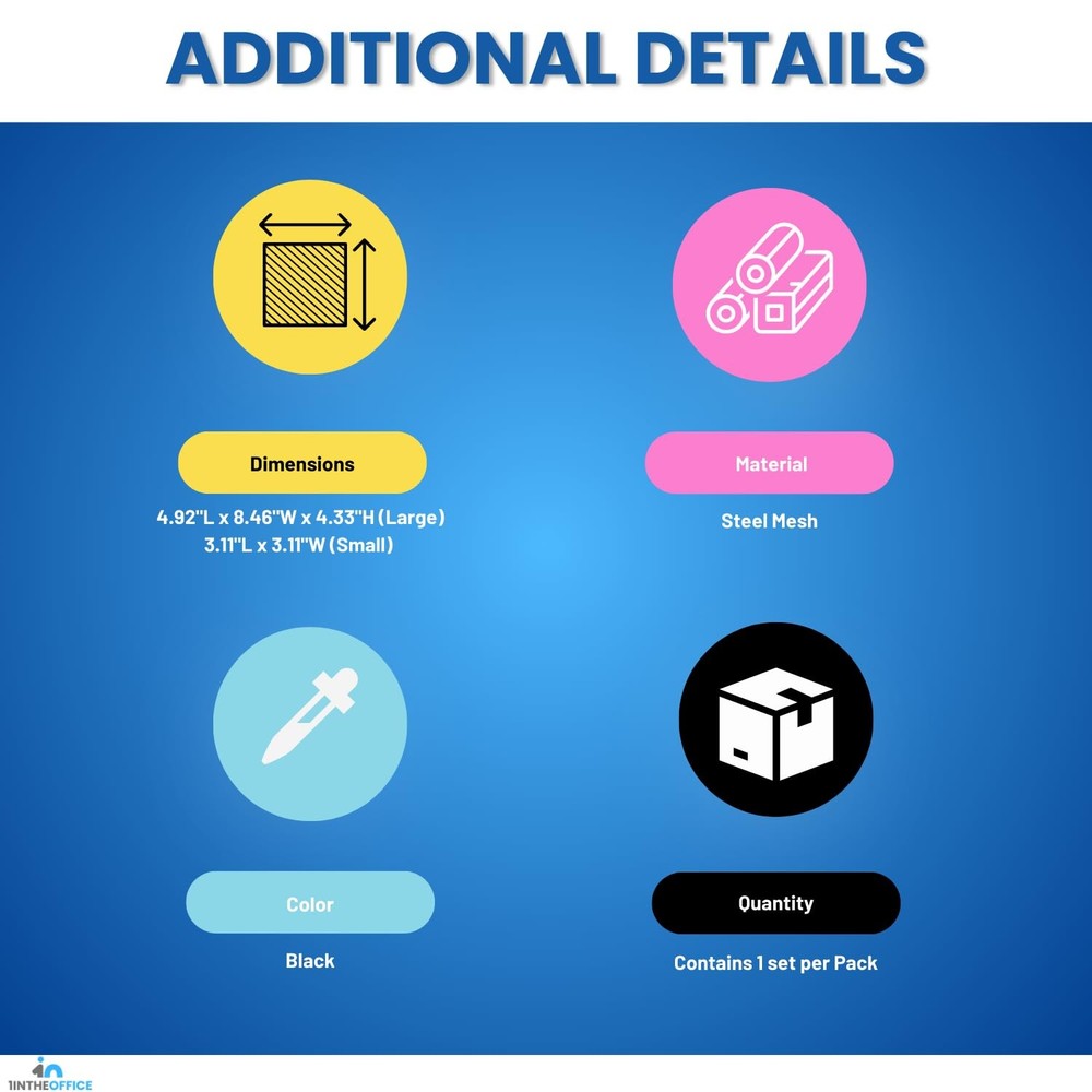 Mesh Collection Desk Drawer Organizer Tray 3 Compartment - Stackable, Matte B...