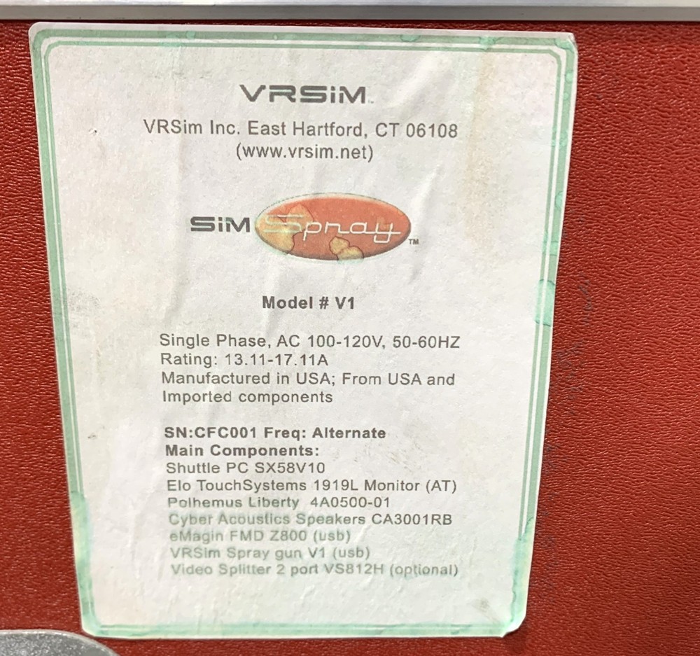 VR Sim Spray Training Simulator For Painting Model V1 Power Tested