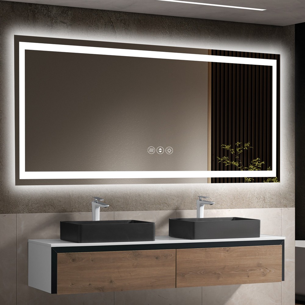 84x40"Frameless LED Bathroom Mirror,Smart Mirror