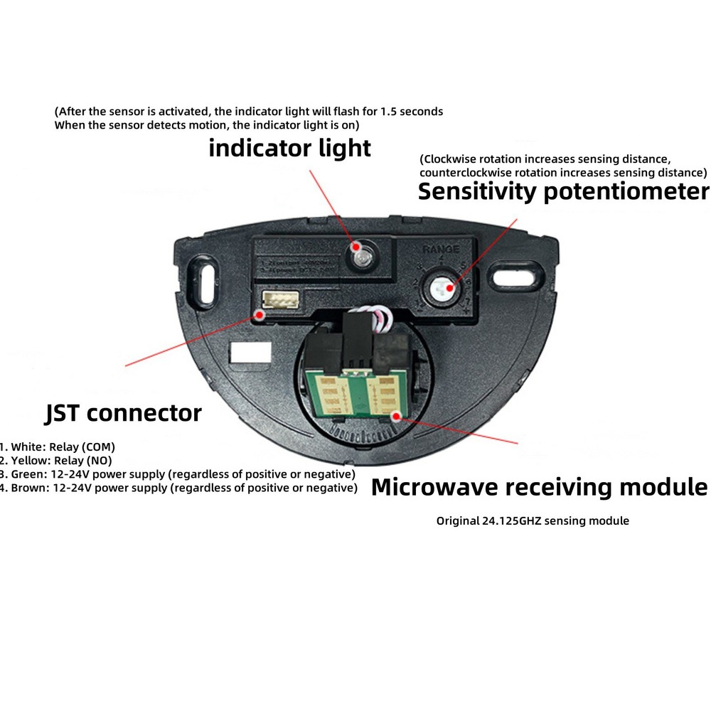 24.125 Human Inductive Motion Microwave Radar Sensor for Automatic Door AC12-24V