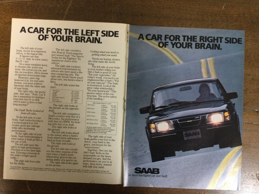 Misc 6328 Advertisement 1982 SAAB 2 page 2 piece