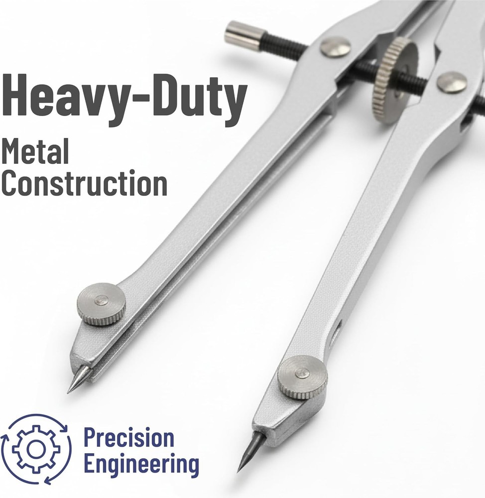 Nicpro 15 PCS Compass Geometry Tools with Case, Drafting Tools Geometry Set with