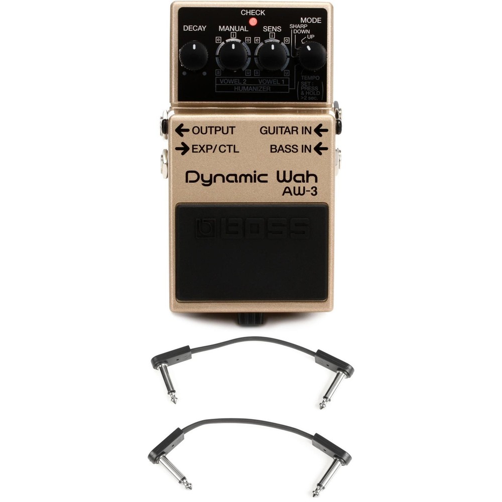 Boss AW-3 Dynamic Wah Pedal with EBS Patch Cables