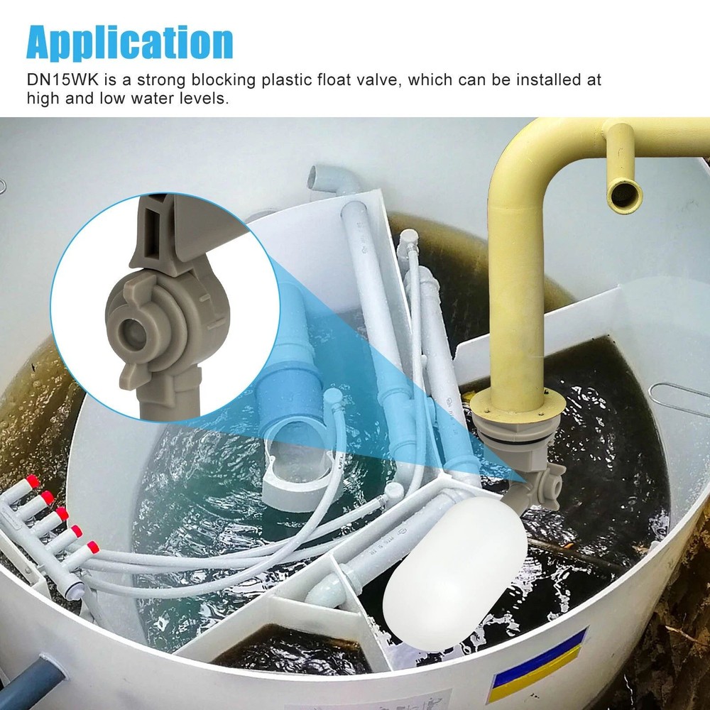 4pcs Ball Float Valve Adjustable Arm Water Level Control Auto Fill Stop