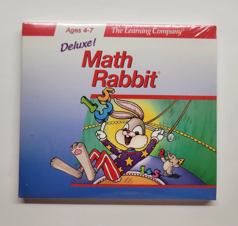 Deluxe! Math Rabbit (PC CD-ROM, 1997, The Learning Company) Ages 4-7