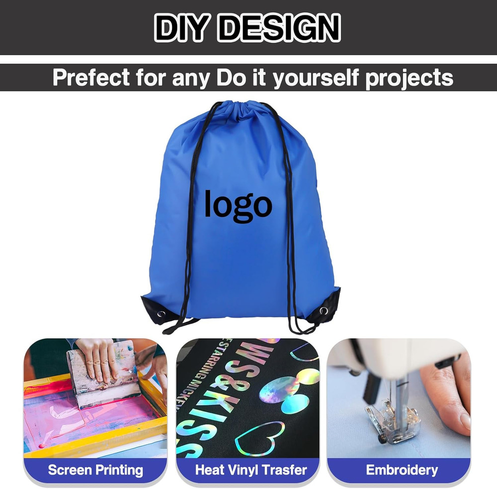 Drawstring Backpack 6Pcs Drawstring Gym Bags Black Draw String Bags Drawstring B
