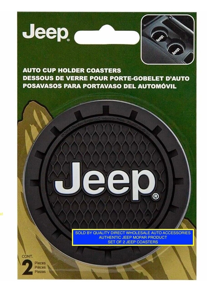 Jeep ✅AUTHENTIC Car Coaster 2x Cupholder Coasters  Jeep Cupholders Best Gift