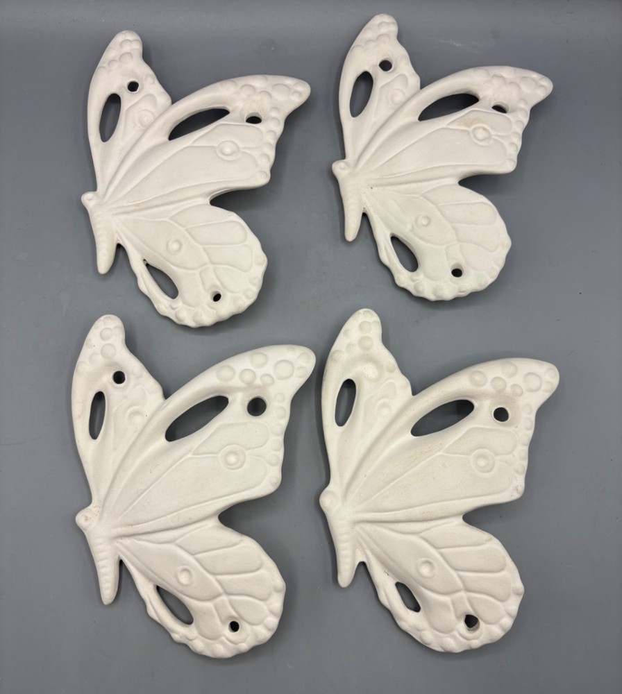 4 Pc Ceramic Bisque Butterfly Ready to Paint Unfinished
