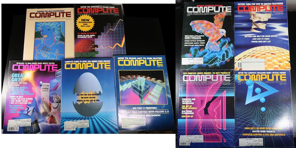 Compute Computer Magazine - 1990 & 1991 - NINE Issues LOT