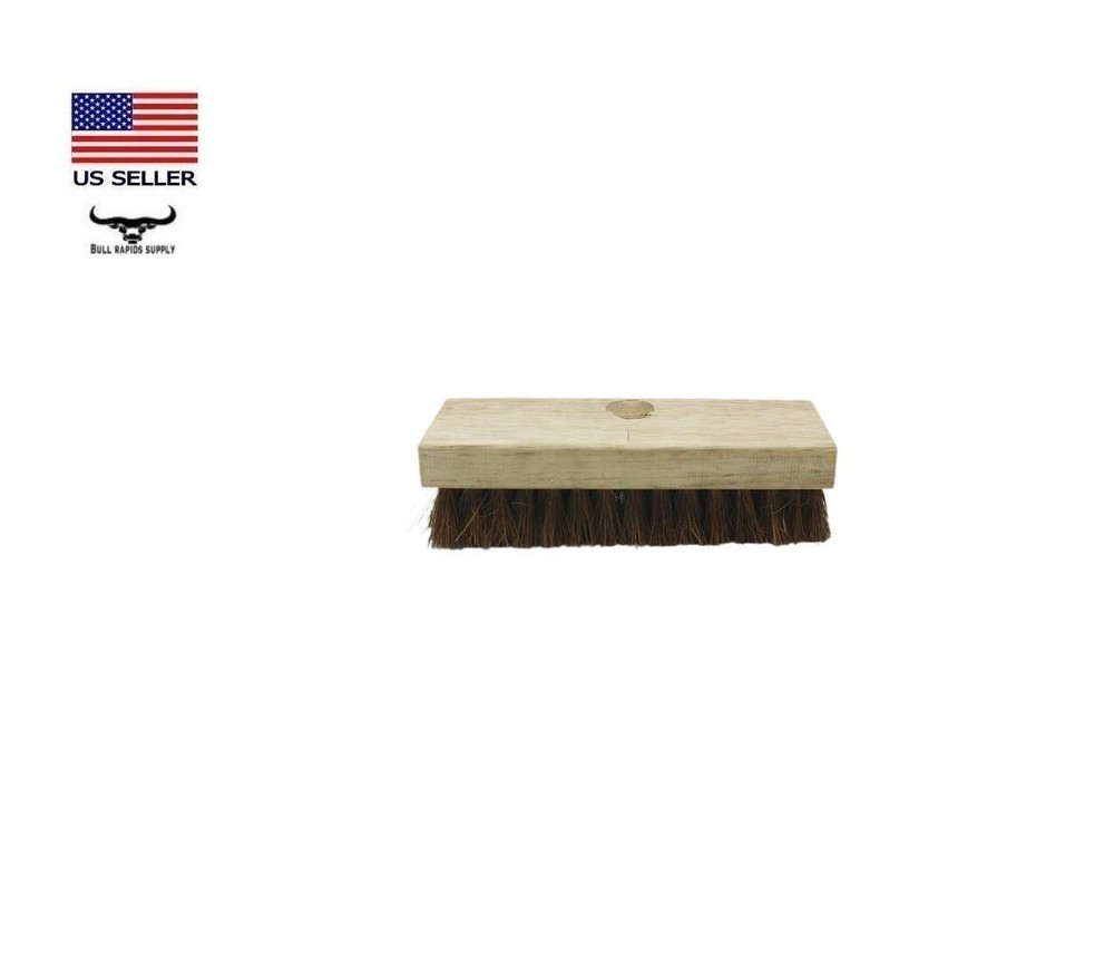 Natural Bristle Wood Deck 7.5" Scrub Brush Standard Threaded Pole Socket