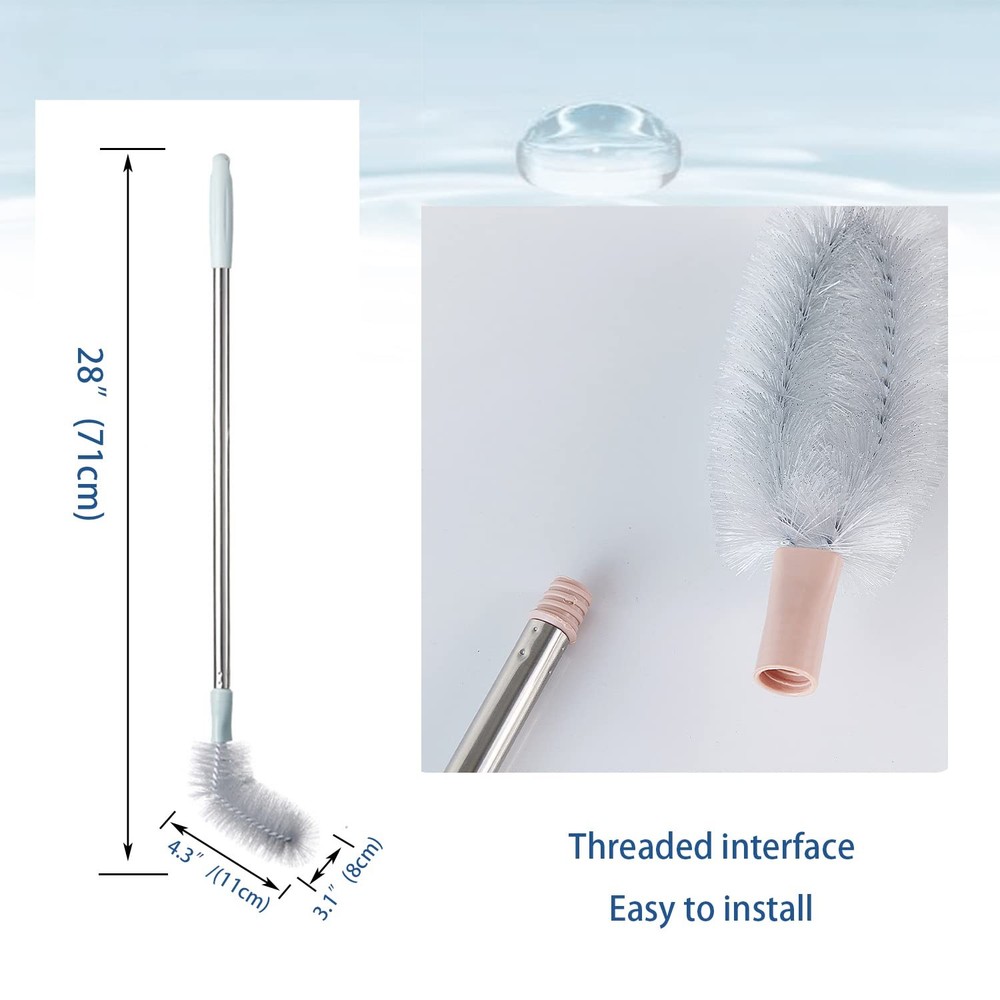 2 Pack 28" Long Bottle Brush, 3 & 5 Gallon extra long handle, Gray