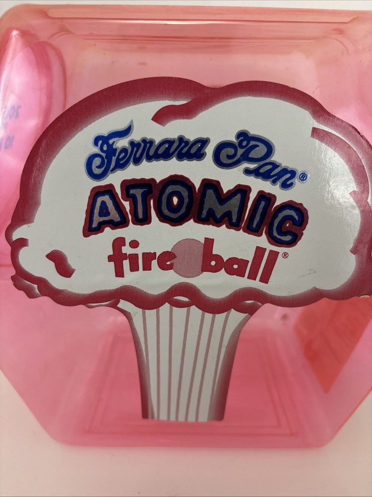 Ferrara Pan Candy Atomic Fire Ball Display Plastic Jar Retro