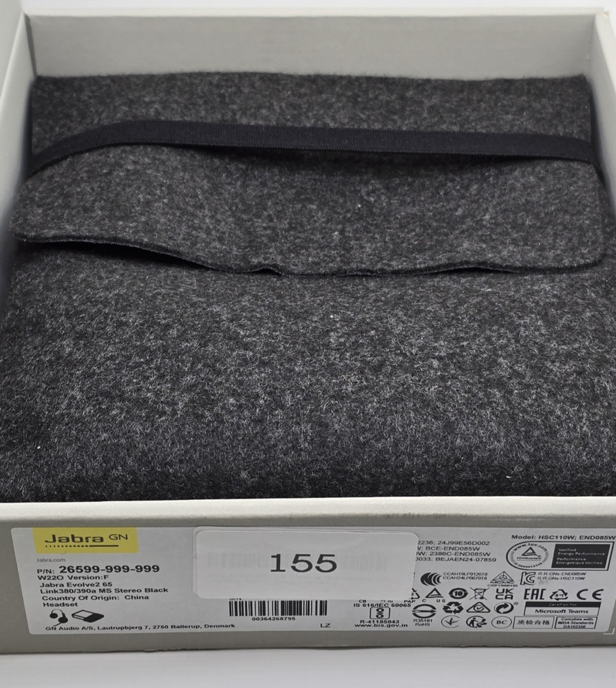 Jabra Evolve2 65 Stereo Wireless Headset (MS Teams, USB-A) - Black