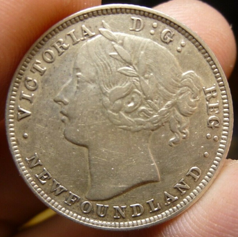 1885 NEWFOUNDLAND SILVER 20 CENTS