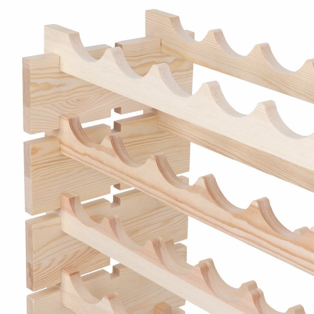 2X 96 Bottles Holder Wine Rack Stackable Storage 8 Tier Solid Wood Display