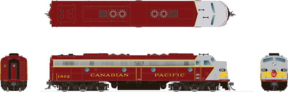 HO EMD E8A w/snd CP Early Maroon #1800