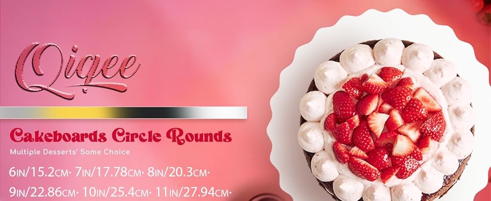 6 Inch White Wave Cake Boards Round 15-Pas Circles Rounds Base