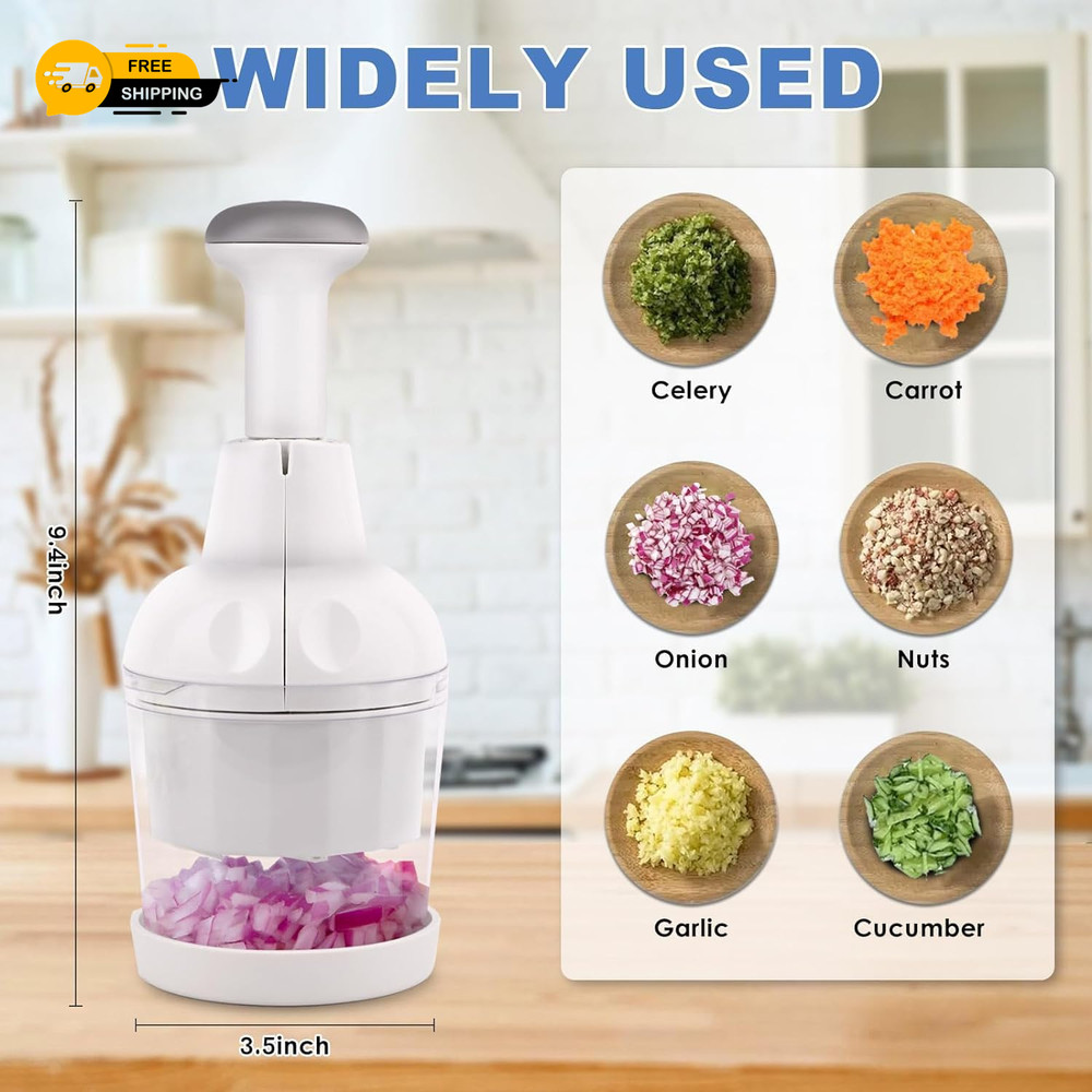 Pampered Chef Vegetable Chopper - Easy Clean Dishwasher-Safe White