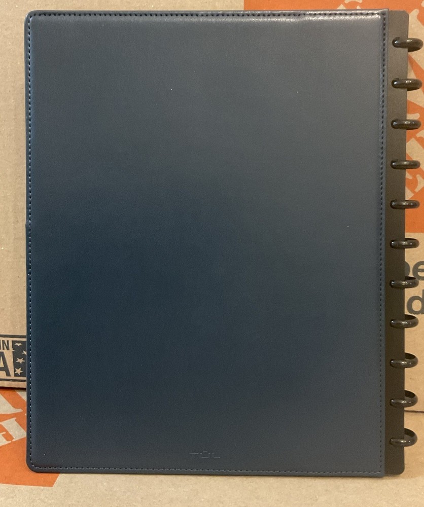 TUL Discbound Notebook, BLUE Leather Cover, Letter Size, 60 Sheet