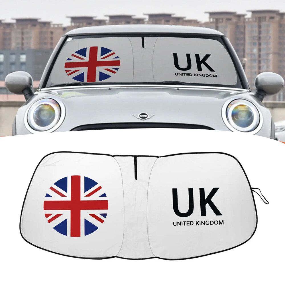 For Mini Cooper 15-23 Foldable Windshield Sun Shade Union Jack Front Visor Cover