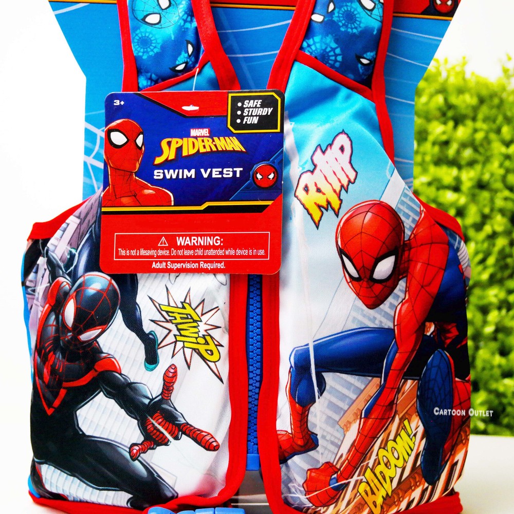 Marvel Spiderman Life Jacket Swim Vest Jacket Pool Float 33-45 lb