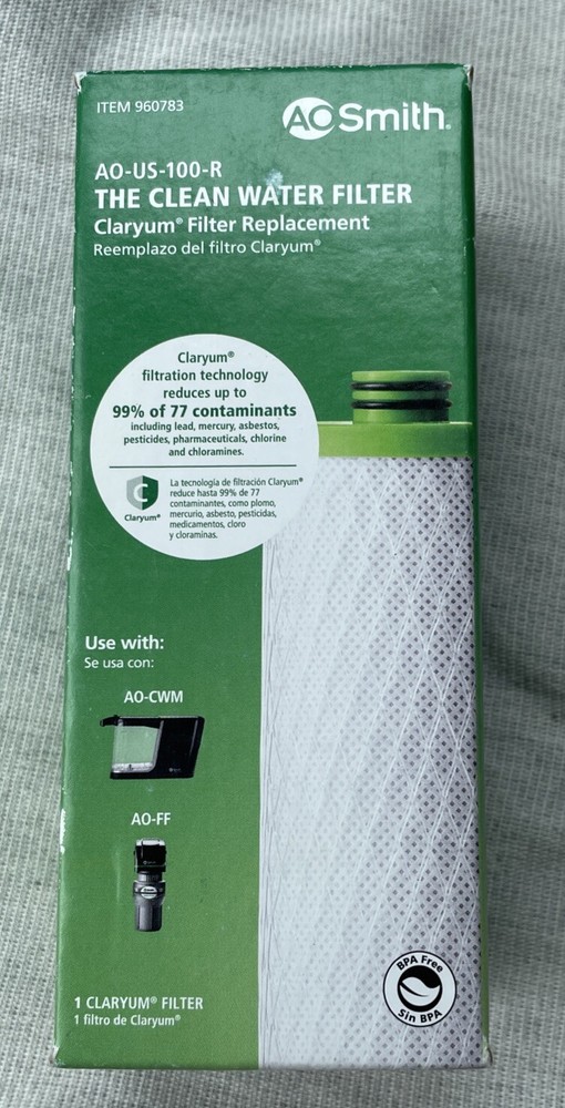 🔥 AO SMITH Clean Water Filter Claryum Filter Replacement AO-US-100-R New