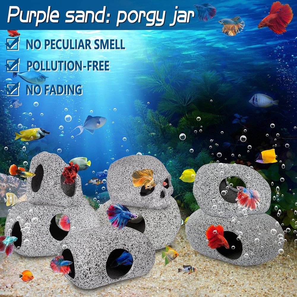 Ameliade Aquarium Decorations Cave Fish Tank Medium (1 Piece), Stone