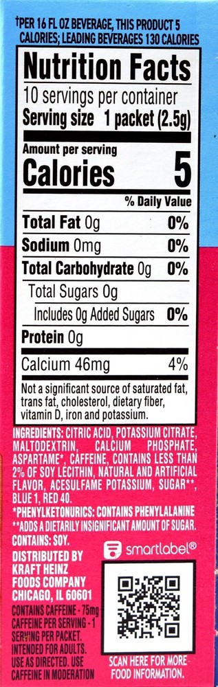 8 10-Packet Boxes Crystal Light Energy Boost Raspberry Lemonade Drink Mix