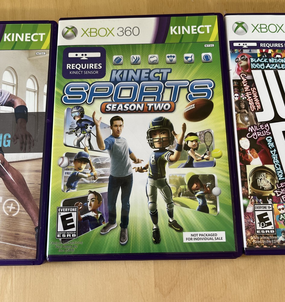 Microsoft Xbox 360 Kinect Motion Sensor Bar Black & 4 games - bundle Just Dance