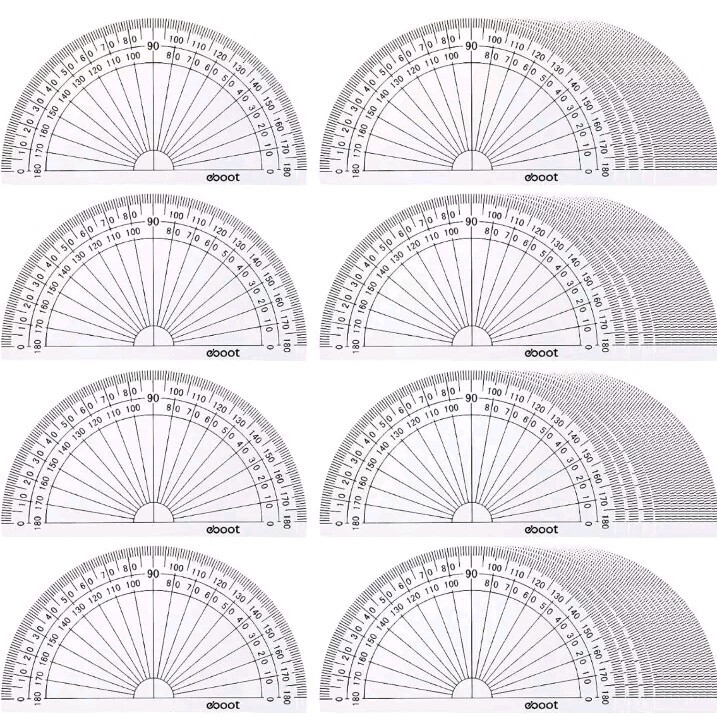 4 Inch Clear 180 Degree Protractor 10 Pack