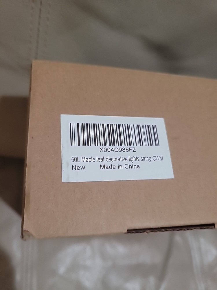 Fall Maple Leaf String Lights Plug in 120V 8FT Leaf, Orange