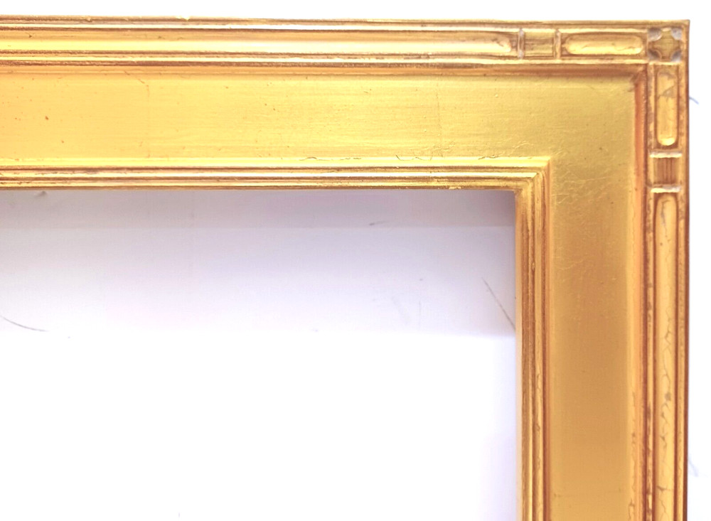 8 X 10 CLOSED CORNER FLAT PANEL GOLD LEAF 2" WIDE STANDARD PICTURE FRAME