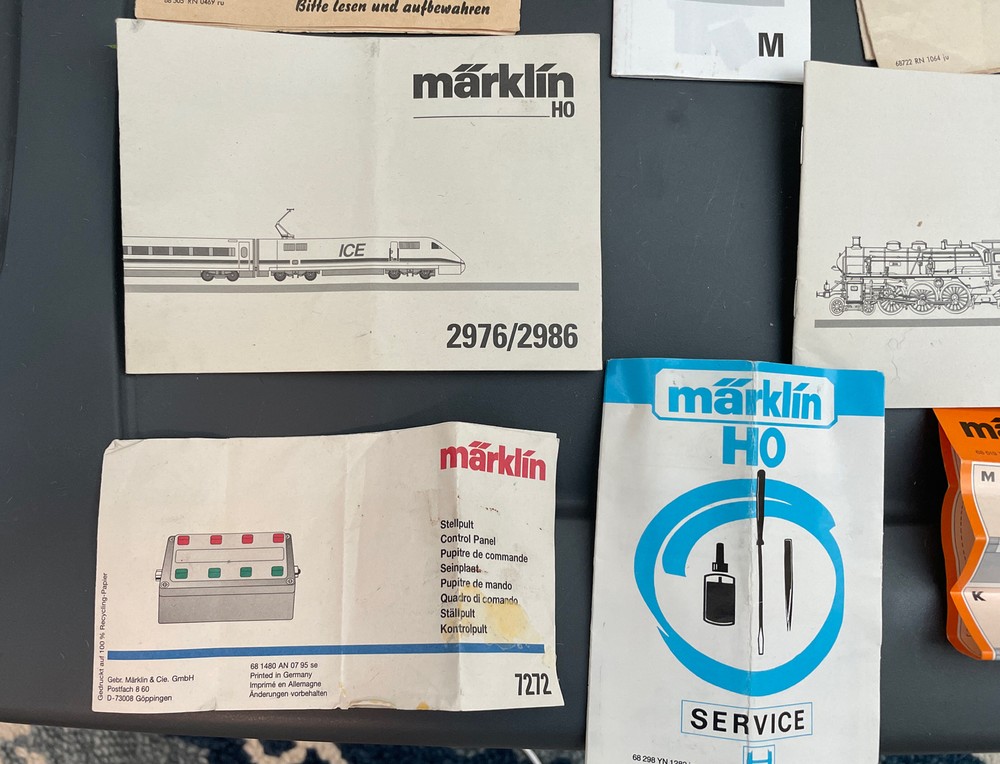 Various Marklin instruction sheets Vintage (9 pieces)