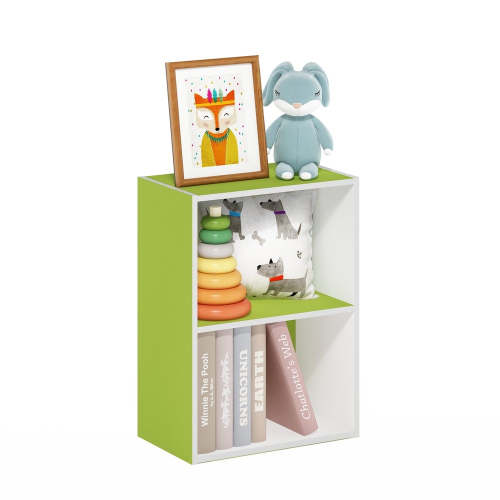 Luder 2-Tier Open Shelf Bookcase Pink/White
