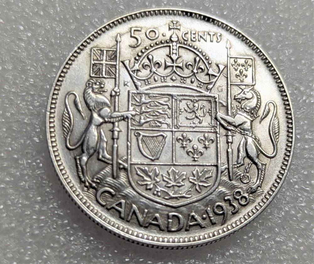 1938 50 Cents Canada Nice! 80% Silver #145