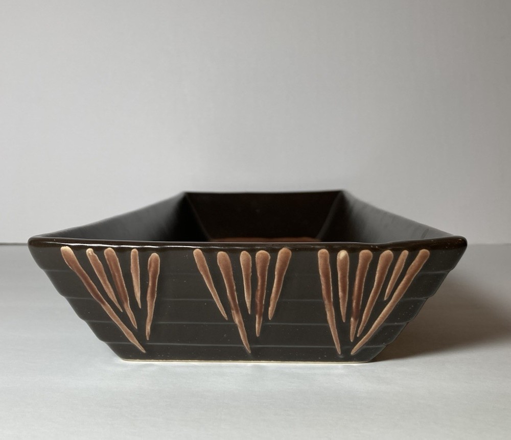 Pfaltzgraff Modern Stoneware MATIKA SHALE Brown 15" Rectangular Tray MINT