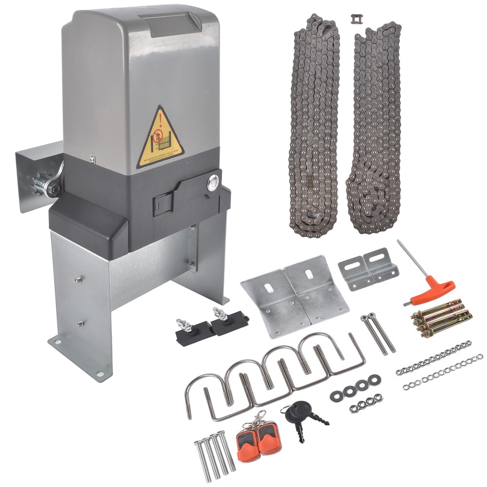 1800lbs Automatic Sliding Gate Opener Operator Kit Electric w/2 Remotes