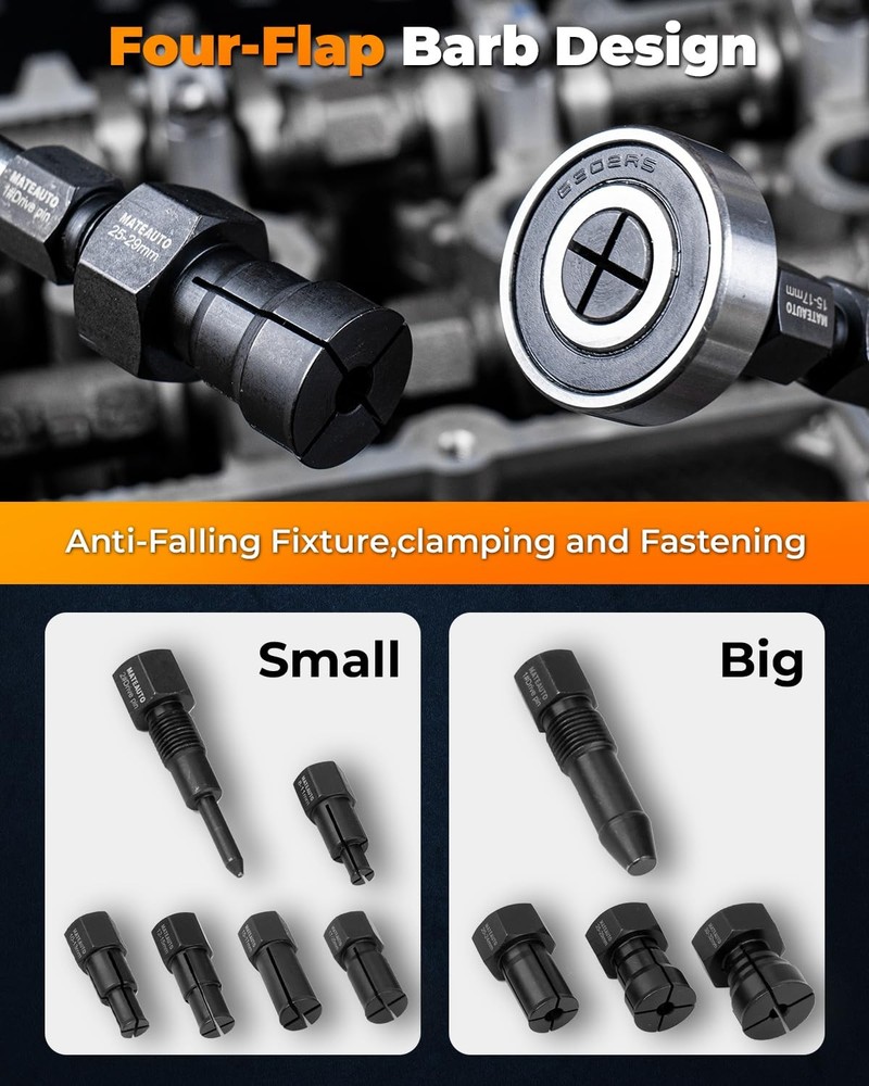 12pcs Motorcycle Blind Hole Bearing Puller Set with Slide Hammer Collets