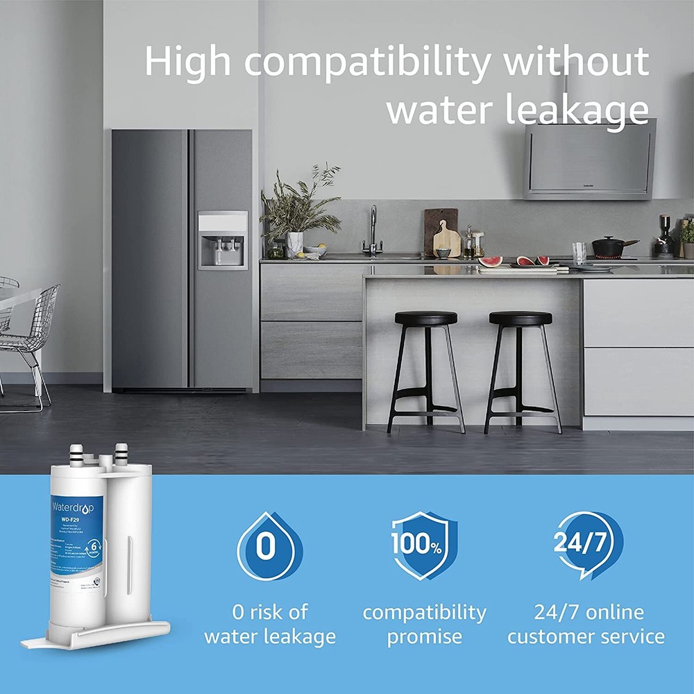 Waterdrop Refrigerator Water Filter, Replacement for WF2CB, PureSource2, 1 Pack