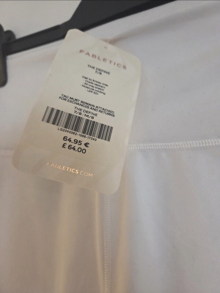 Fabletics White Leggings M/8 The DEFINE 7/8