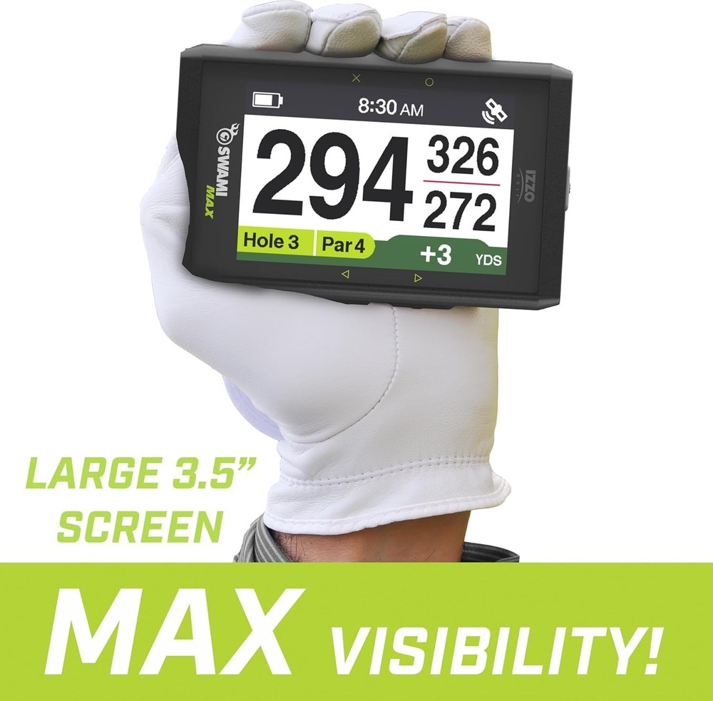 Izzo Golf Swami Max Handheld GPS Unit, Rangefinder with Oversized Large Screen