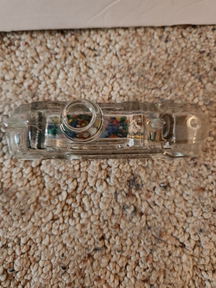 Vintage Glass Fire Truck Candy Container!