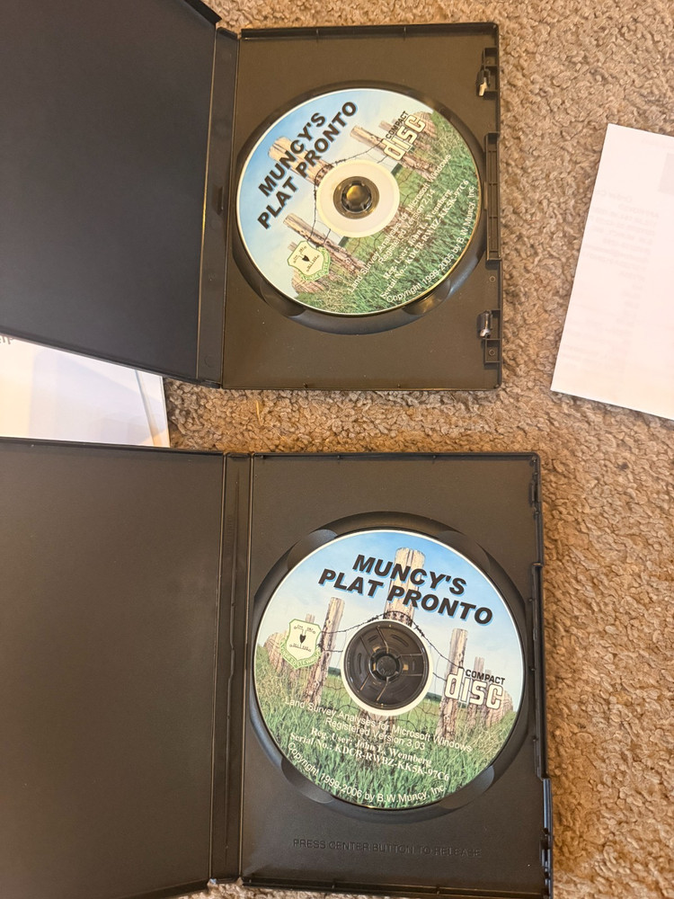 RARE LOT Muncy's PLAT Pronto Version 3.0 Microsoft Windows Land Survey Software