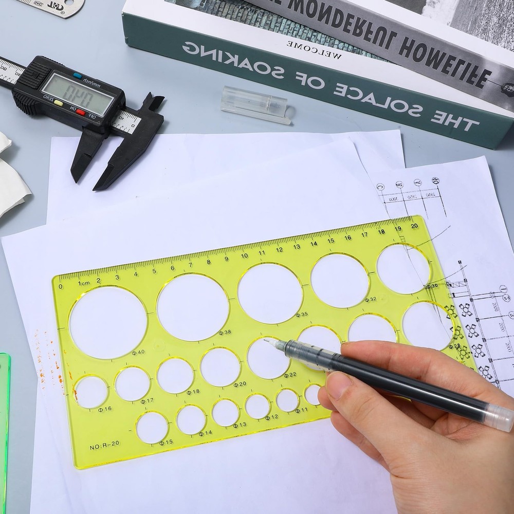 Template Plastic Circle Stencil Multi-Function for Office School Drawing Supply