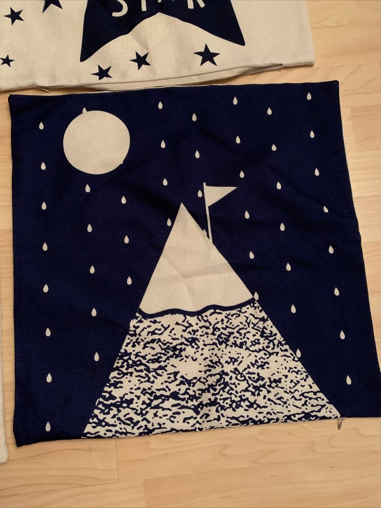 Set four square canvas pillow covers Bear Mountain Wish Upon a Star throw