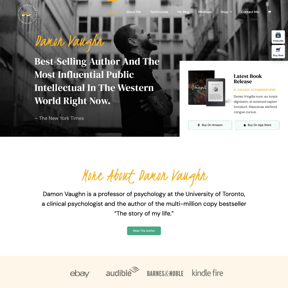 Author Website Design for Sale with Free VPS Web Hosting